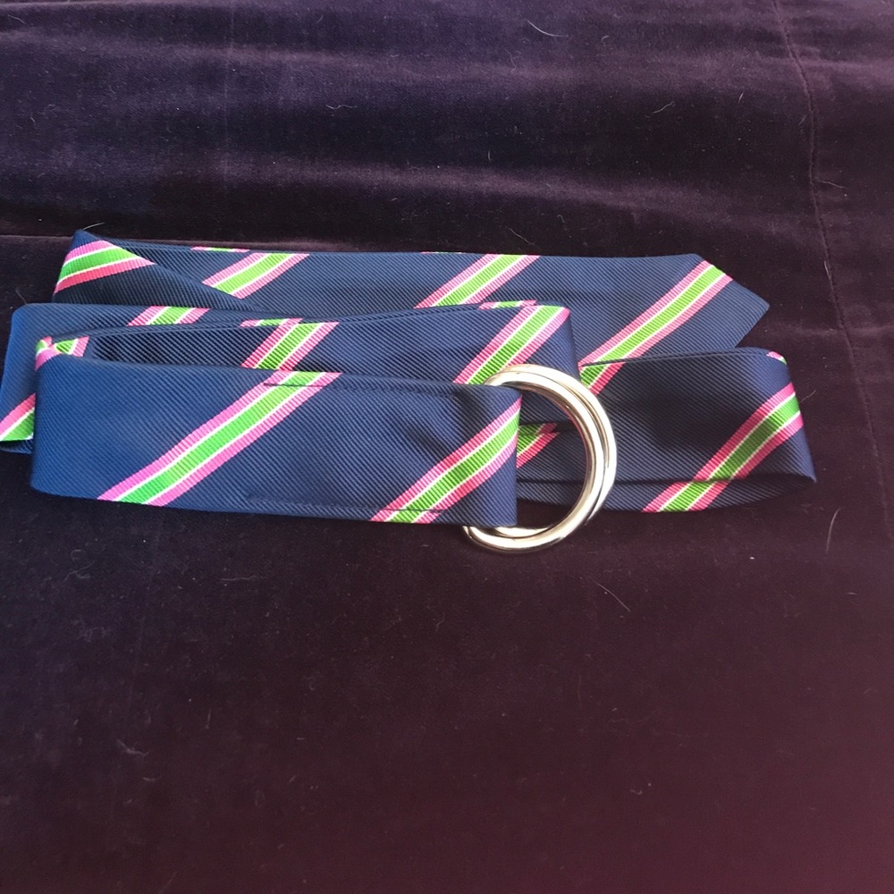 J. crew silk “tie” d ring belt s/m